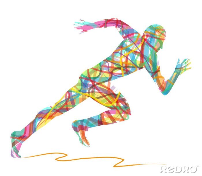 Poster Laufen Sprint und ein Sportler