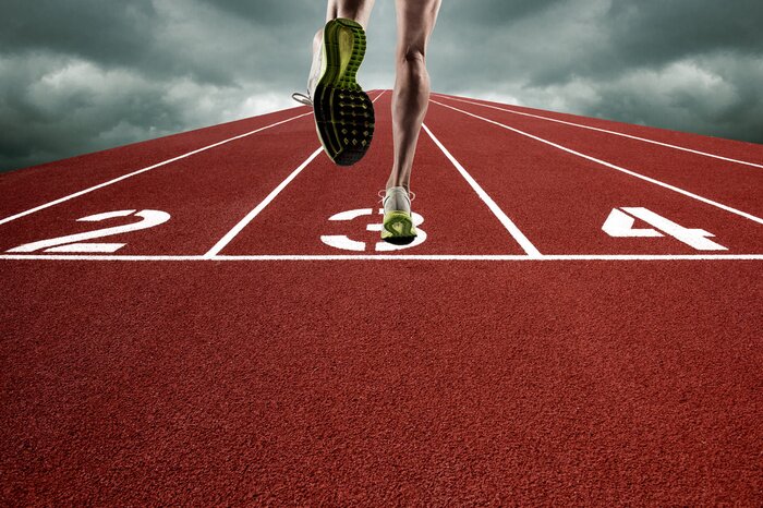 Poster Laufen Sprint und Läuferbeine