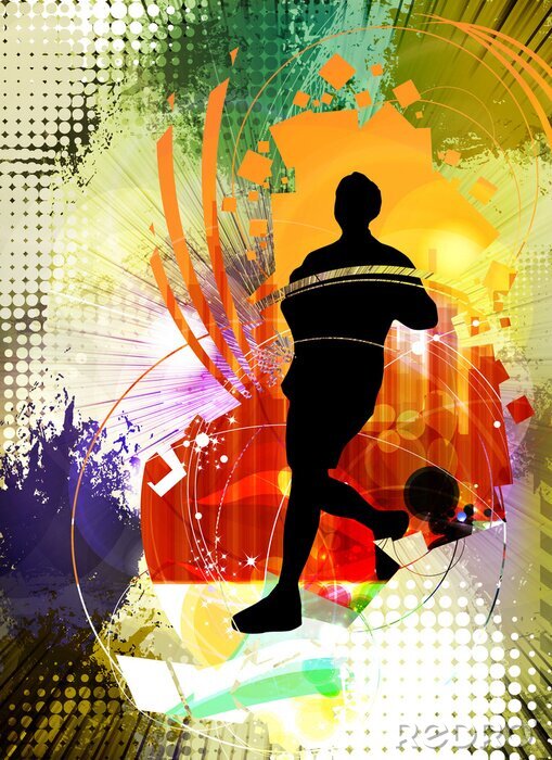 Poster Laufen und Sportlersymbol