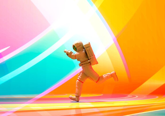 Poster Laufender Astronaut