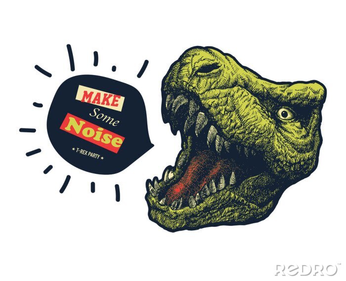 Poster Lauter Dinosaurier mit offenem Maul