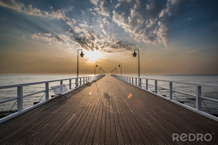 Poster Leere hölzerne Mole