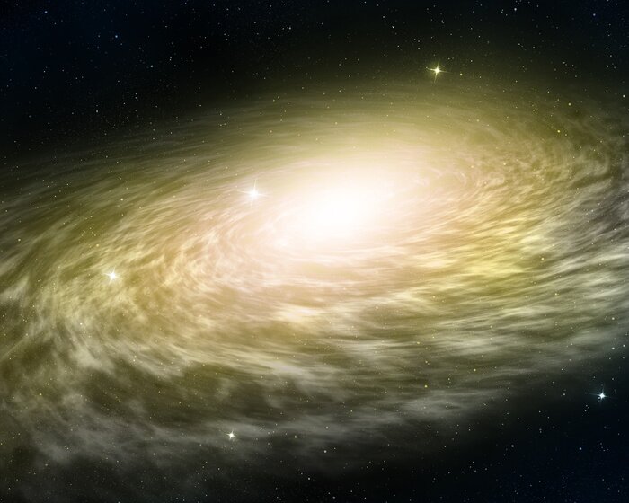 Poster Leuchtende Galaxie und dunkler Kosmos