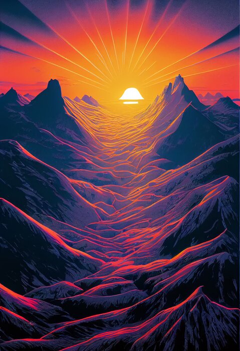 Poster Leuchtende Hügel