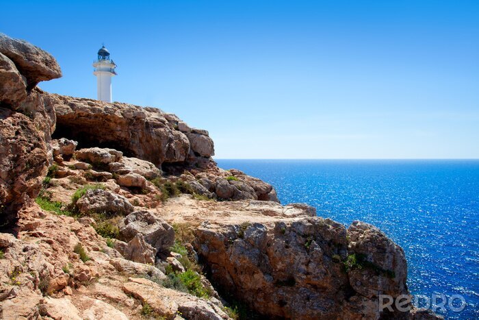 Poster Leuchtturm auf Insel Formentera