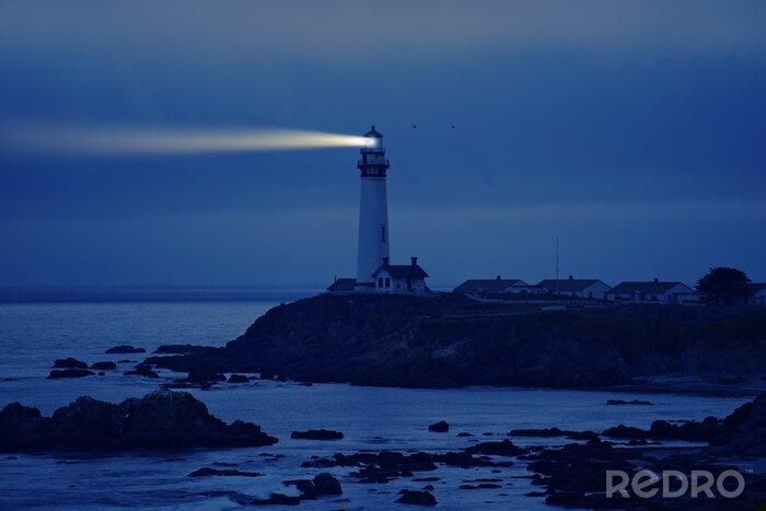 Poster Leuchtturm in der Nacht