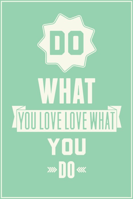 Poster Liebe zur Arbeit Typografie