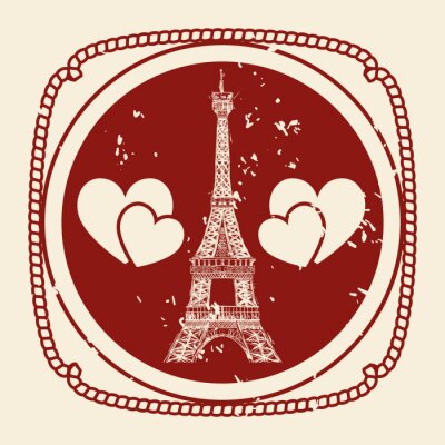 Poster Liebliches Paris mit dem Eiffelturm