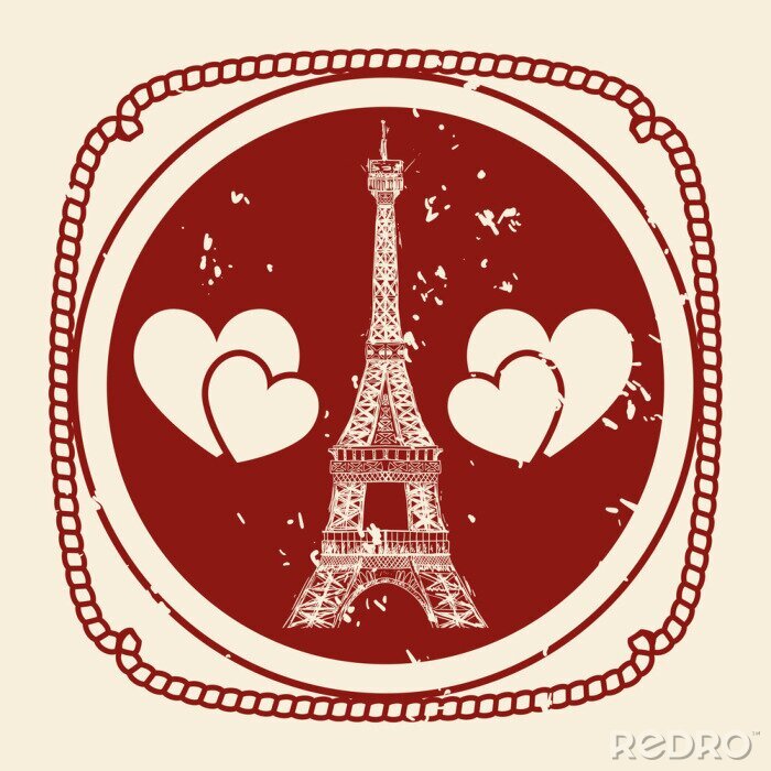 Poster Liebliches Paris mit dem Eiffelturm