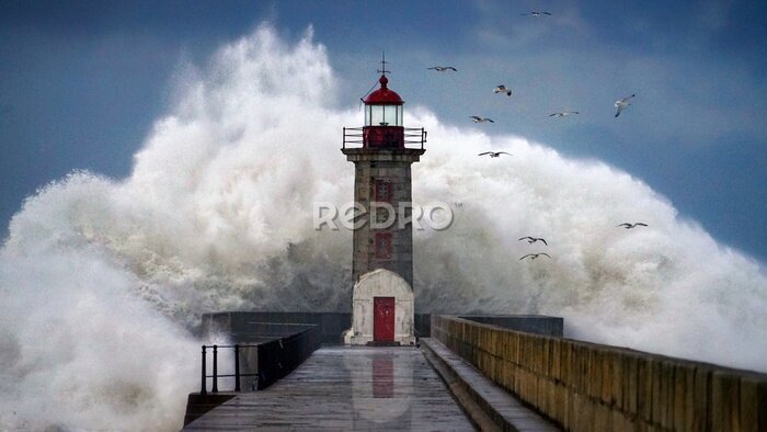 Poster Lighthouse under storm