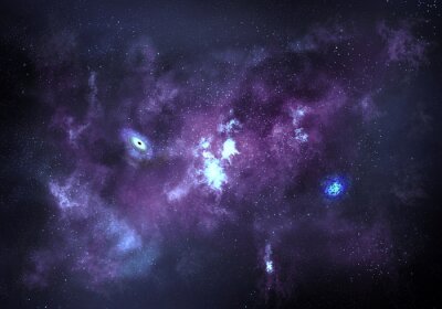 Fototapete Lila Nebel in Weltraum
