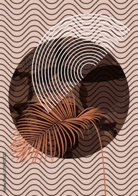 Poster Linien und Kreise im Boho-Stil