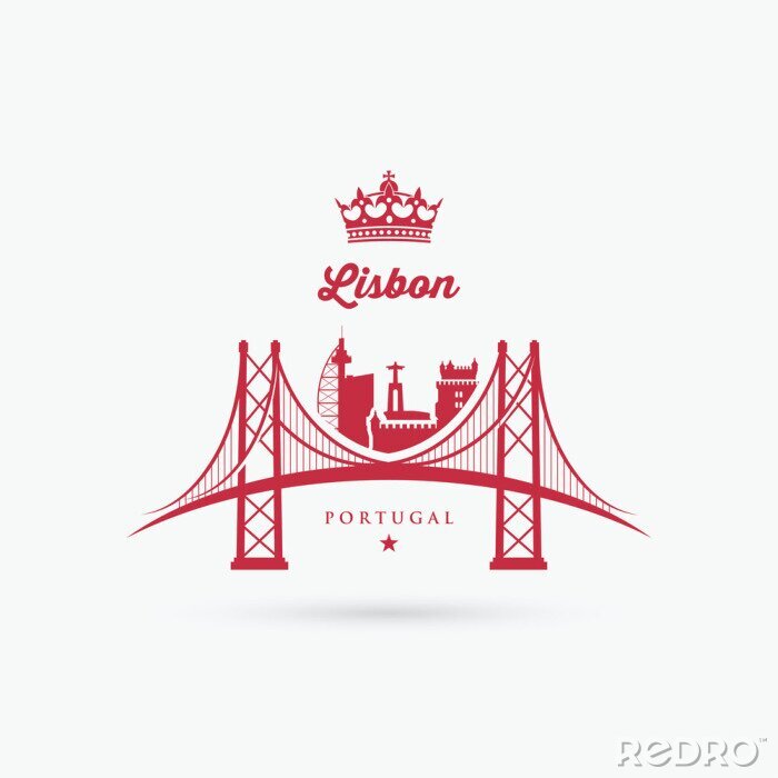 Poster Lissabon-Brücke-Symbol