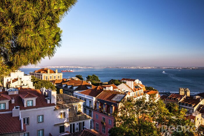 Poster Lissabon Portugal Blick aus Vogelperspektive