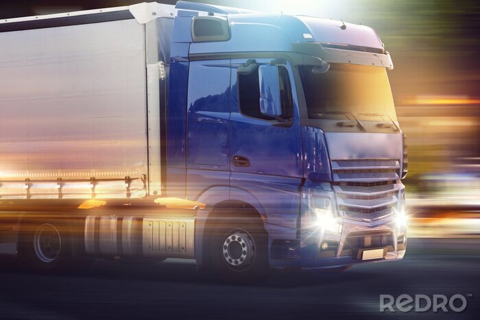 Poster Lkw in Bewegung