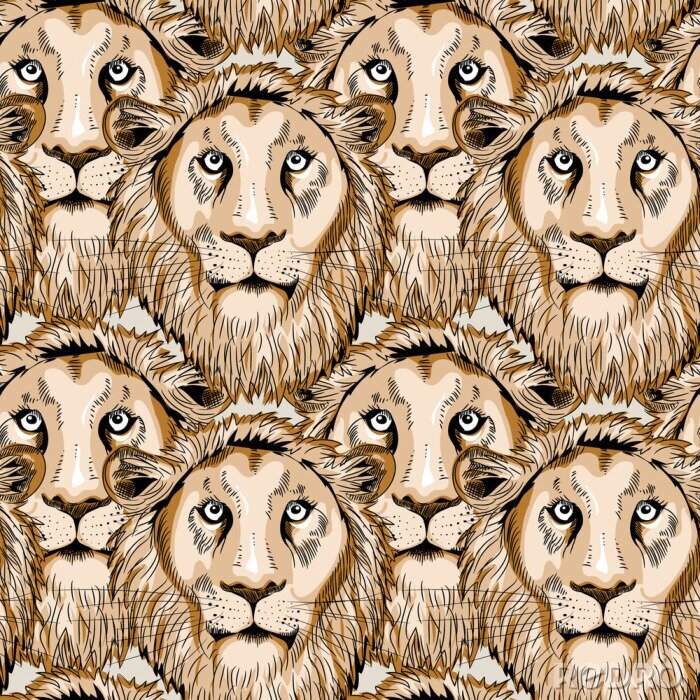 Poster Löwenköpfe aus Bronze