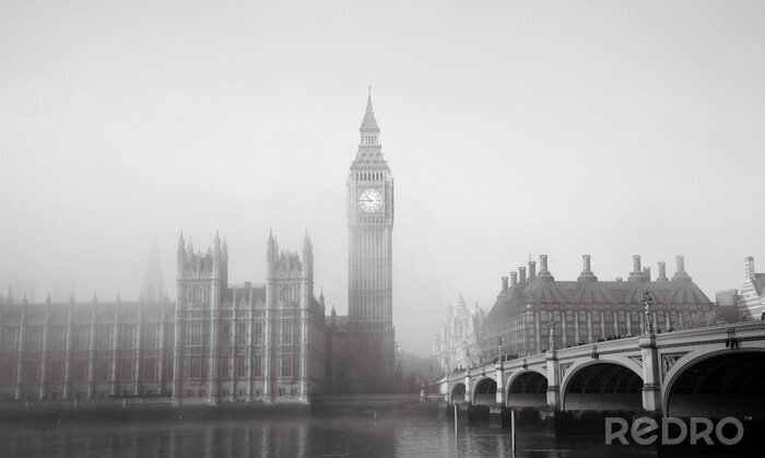 Poster London in schwarz-weiß