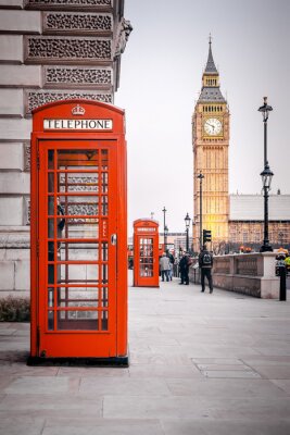 Poster London rote Telefonzellen und Big Ben