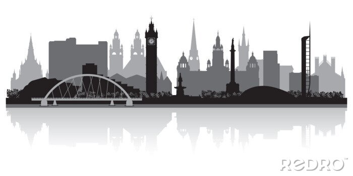 Poster London Skyline in Schwarz-Weiß