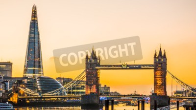 Poster London Skyline und Tower Bridge