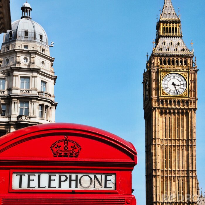 Poster London und Big Ben im Vereinigten Königreich
