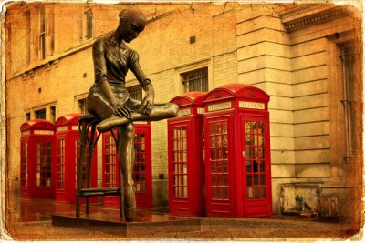 Poster London und die Statue eines Tänzers