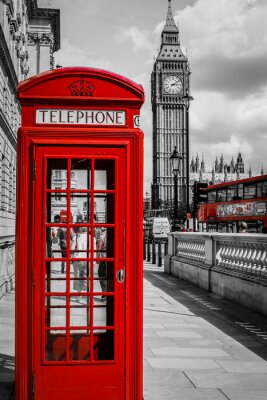 Poster London und Retro-Telefonzelle