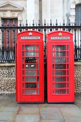 Poster London und rote Telefonzellen