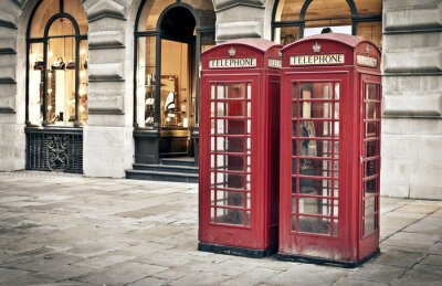 Poster London und Telefonzellen auf der Straße