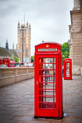Poster London und traditionelle Telefonzelle