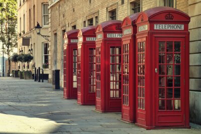 Poster London und traditionelle Telefonzellen
