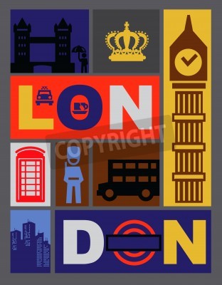 Poster London Urlaubspostkarte