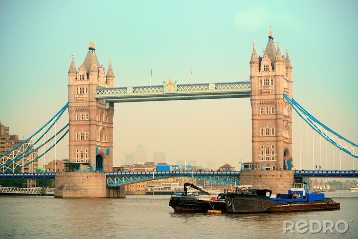 Poster Londoner Architektur und Tower Bridge