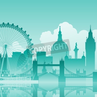 Poster Londoner Landschaft auf einer Grafik