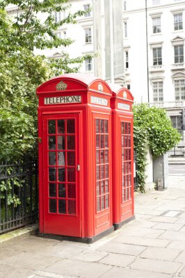 Poster Londoner rote Telefonzellen