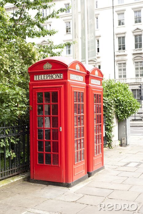 Poster Londoner rote Telefonzellen