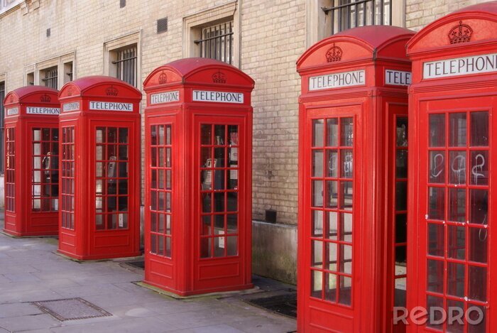 Poster Londoner rote Telefonzellen Telephone