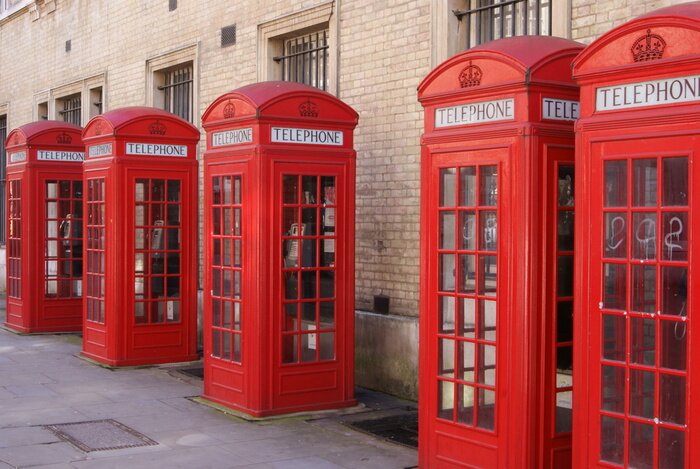 Poster Londoner rote Telefonzellen Telephone
