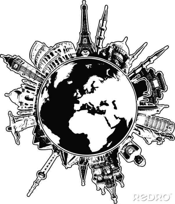 Poster Londoner schwarzweißer Planet