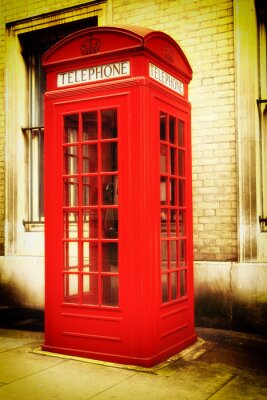 Poster Londoner Telefonzelle im Retro-Look London