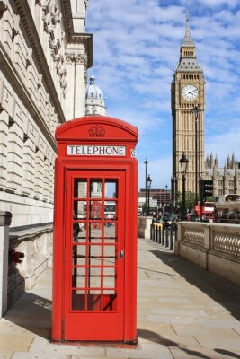 Londoner Telefonzelle und Big Ben