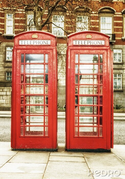 Poster Londoner Telefonzellen für Touristen