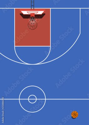 Poster Luftaufnahme des Basketballplatzes