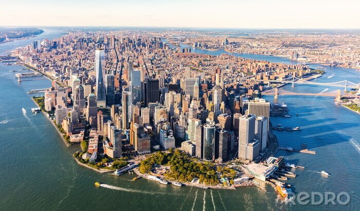 Poster Luftaufnahme des unteren Manhattan New York City