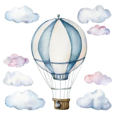 Luftballon in den Wolken