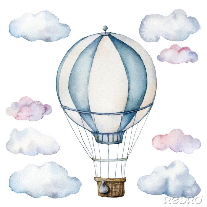 Poster Luftballon in den Wolken
