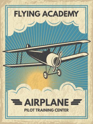 Poster Luftfahrtakademie mit Fahrzeug