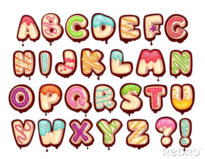 Poster Lustige Buchstaben aus Knospen