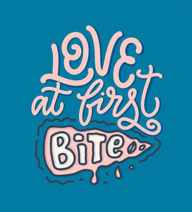 Poster Lustige Pizza-Typografie