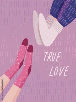 Poster Lustige romantische Illustration